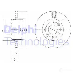 Тормозной диск DELPHI 934056 BG2371 K WT7H6E 5012759423707