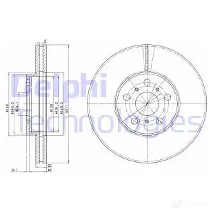 Тормозной диск DELPHI BG3168 RSAX00 Q 934551 5012759064061