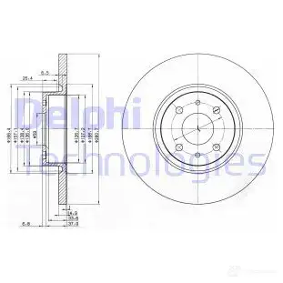 Тормозной диск DELPHI 2C XNID 934813 5012759159729 BG3600