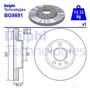 Тормозной диск DELPHI 5012759359822 WLCE7 W 935975 BG9891
