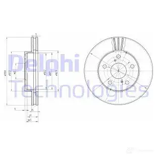 Тормозной диск DELPHI 5012759947111 BY R2HKI BG2906 934447