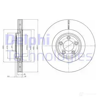 Тормозной диск DELPHI 935818 BG9071 5012759440032 HESS Y34