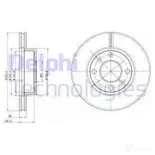 Тормозной диск DELPHI H VB4STY 5012759439845 935384 BG4195