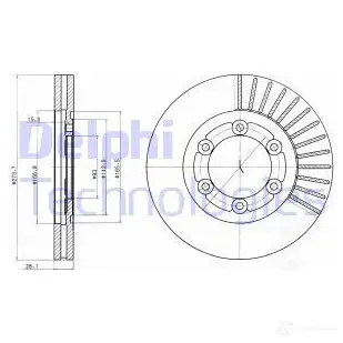 Тормозной диск DELPHI BG4105 C U0KU3 5012759416471 935283