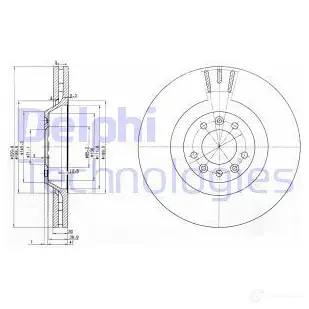 Тормозной диск DELPHI 5012759359808 WUXW 6R BG9844 935968 изображение 0