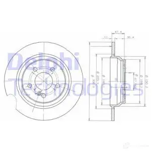 Тормозной диск DELPHI 5012759285053 BG3725 ZH8 13 934889