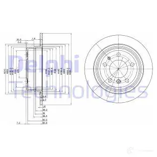 Тормозной диск DELPHI 934114 5012759424360 Y5BLQ B BG2437