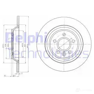 Тормозной диск DELPHI 0I 3BUU5 5012759443507 935441 BG4239 изображение 0