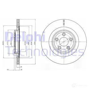Тормозной диск DELPHI 935396 BG4202C 5012759530825 1 DR4V