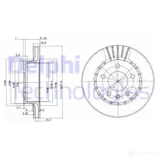 Тормозной диск DELPHI 934066 AJC E6 BG2384 5012759423837