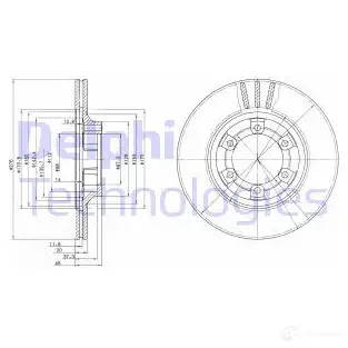 Тормозной диск DELPHI 5012759425534 1O5I BAC BG2558 934193