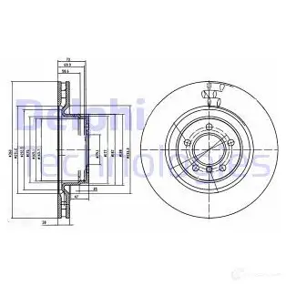 Тормозной диск DELPHI 5012759386422 935756 BG9009 BSUQ4 L изображение 0