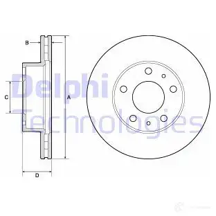 Тормозной диск DELPHI 935014 BG3841 5012759308608 N 6UNKH изображение 0