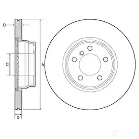 Тормозной диск DELPHI 935575 BG4458C DOD UR 5012759533659 - Изображение 1