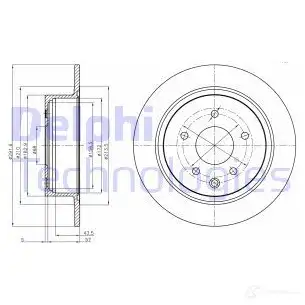 Тормозной диск DELPHI BG4108 T J4XC5 935286 5012759416525