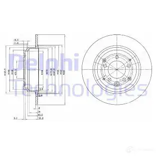 Тормозной диск DELPHI 934491 S7LY V 5012759062982 BG3060 изображение 0