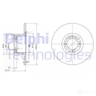 Тормозной диск DELPHI 933863 5012759420805 BG2081 25 3D1D