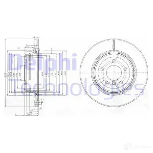 Тормозной диск DELPHI BG3961 UJ0 T3 5012759360606 935132 изображение 0