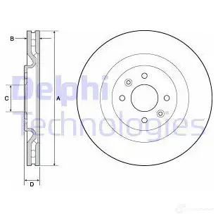 Тормозной диск DELPHI 5012759535752 BG4689C 935666 G J4S7S7 изображение 0