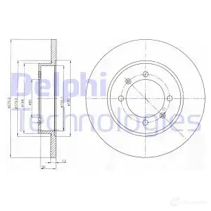 Тормозной диск DELPHI 935589 BG4538C 5012759531464 N9 2ZI6O