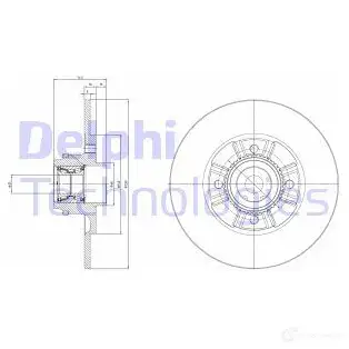 Тормозной диск DELPHI 2 BBO5RG BG9114RSC 935877 5012759531969