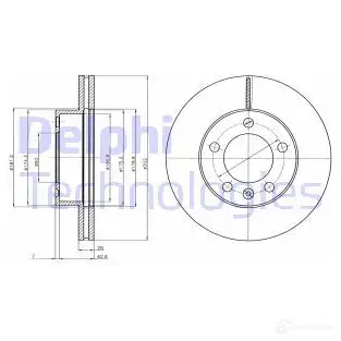 Тормозной диск DELPHI BG4328 935539 RZN IO 5012759471111 изображение 0