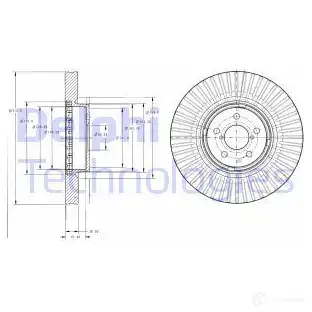 Тормозной диск DELPHI 935863 5012759470480 BG9105 OFQ0 52