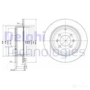 Тормозной диск DELPHI BG2873C GGG ZX4 934437 5012759971086