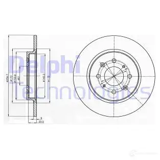 Тормозной диск DELPHI 5012759531358 BG4385C 0UHQ UXJ 935563