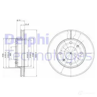 Тормозной диск DELPHI L 5U24GN 5012759423943 934075 BG2395