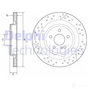 Тормозной диск DELPHI 5012759996812 1425062638 BG4958C OGMS QA8