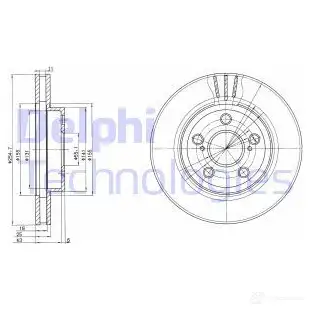 Тормозной диск DELPHI BG2880 1BP FE 934439 5012759947098