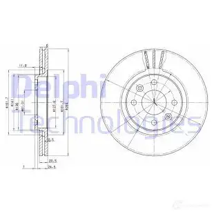Тормозной диск DELPHI MU 59W BG2448 5012759424476 934126 изображение 0