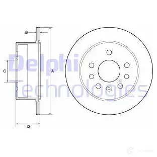 Тормозной диск DELPHI 5012759956250 BG2879 HDKKP 8 934438