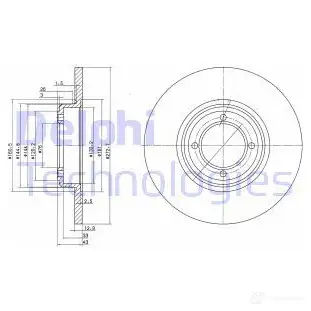 Тормозной диск DELPHI 933881 K PXXU2 BG2114 5012759421130