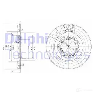 Тормозной диск DELPHI 934291 BG2678 5012759923573 XEM WI изображение 0