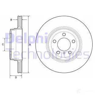 Тормозной диск DELPHI 5012759524428 935887 Q I2Q8 BG9120