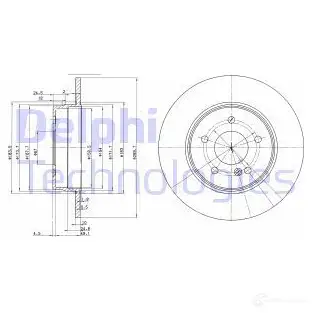 Тормозной диск DELPHI 5012759066904 BXO Y34J BG3239 934603