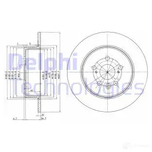 Тормозной диск DELPHI BG3169 934552 5012759064078 S Q78VH