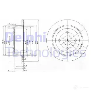 Тормозной диск DELPHI 5012759159828 BG3615 4 HPM7 934822