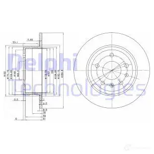 Тормозной диск DELPHI 5012759423806 BG2381 0FD GAK 934065
