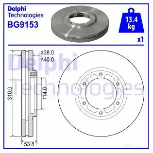 Тормозной диск DELPHI 5012759976340 A ZQM7T1 BG9153 1425134366