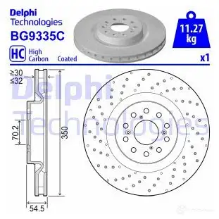 Тормозной диск DELPHI 1437957051 BG9335C 4 RANX изображение 0