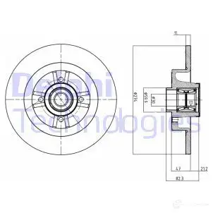 Тормозной диск DELPHI BG9030RS 5012759396322 935786 Y4 VQCMC изображение 0