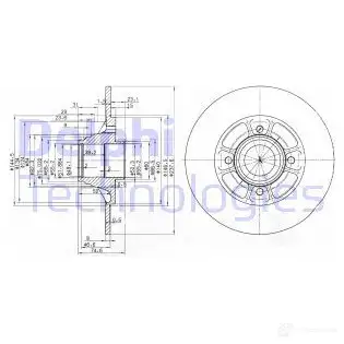 Тормозной диск DELPHI BG2638 59 P9AU 5012759426180 934262 изображение 0