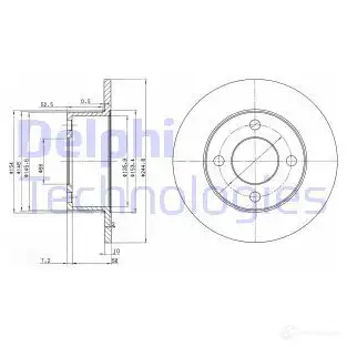 Тормозной диск DELPHI UK8YM FO BG2747 5012759427019 934346