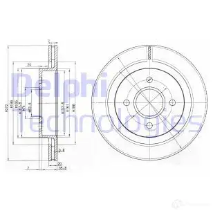 Тормозной диск DELPHI BG2758 934357 5012759923658 BZ 1GPB