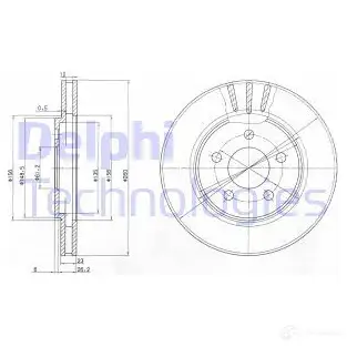 Тормозной диск DELPHI C0 3SB 935175 BG4001 5012759385814