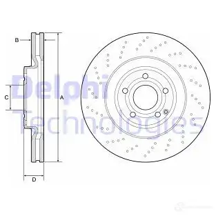 Тормозной диск DELPHI 5012759541418 BG9192C NT1PT P 1211321507