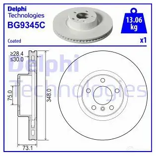 Тормозной диск DELPHI 1437950384 WW7K ZOD BG9345C